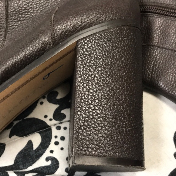 Land’s End all leather block heel knee boots - Picture 2 of 7